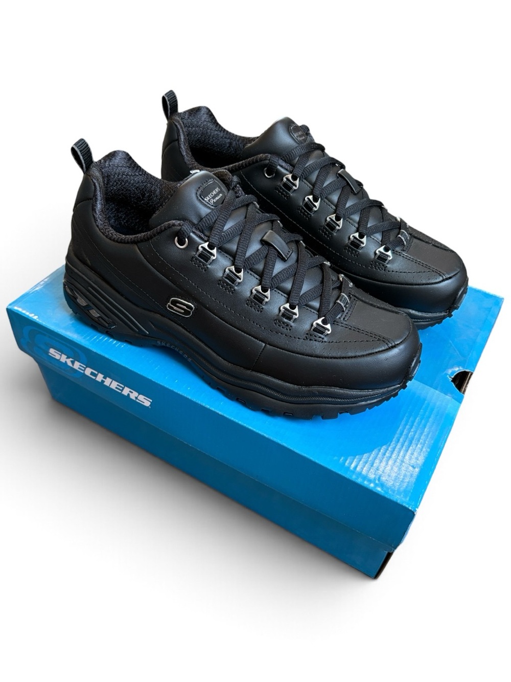 Skechers Sport Premium Sneaker Women’s 10 Black Leather NIB